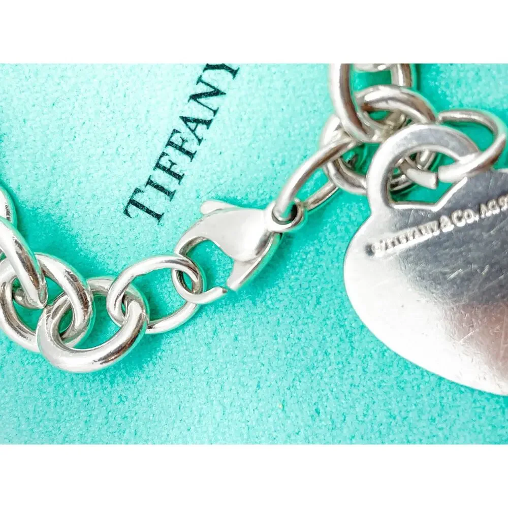 Tiffany & Co Return to Tiffany Blue Enamel Splash Heart Tag Bracelet 6.25